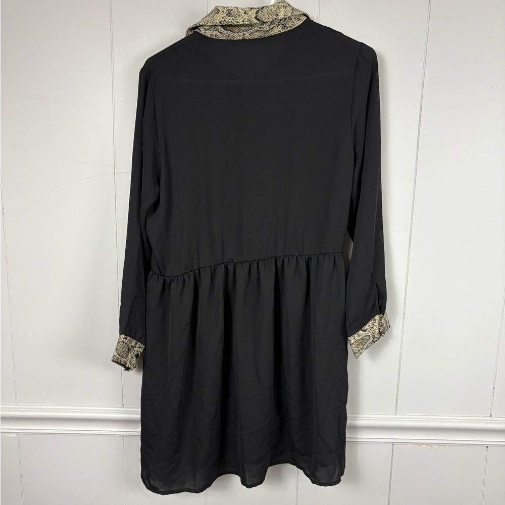 Zara Basic Black Python Snake Trim Mini Dress Siz… - image 11